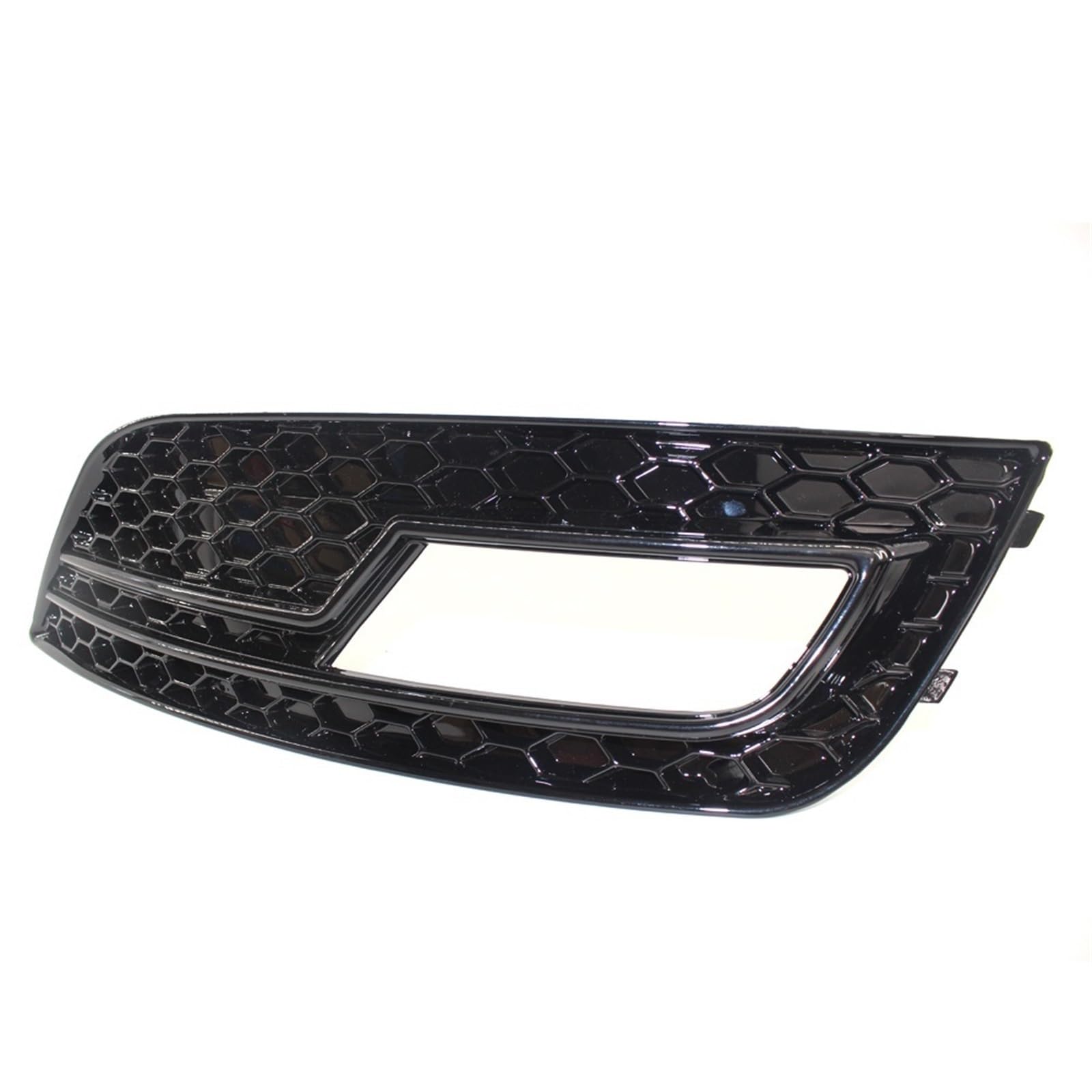 Reemplazo de equipo original A4 B8.5 2013-2016 2X para parachoques delantero de coche en forma panal negro brillante, cubierta rejilla luz antiniebla(Chrome)