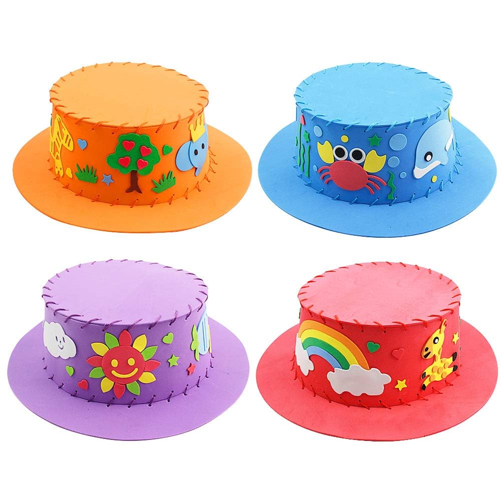 NALACAL 4 Pcs Toddler Arts and Crafts for Kids Ages 1 2 3 4 5 6 Years Old, Craft Kits for Sewing Sets, Preschool Educational Kids Toys Sewing Craft Kits for Kids DIY Art Craft Hand Stitch Play Set