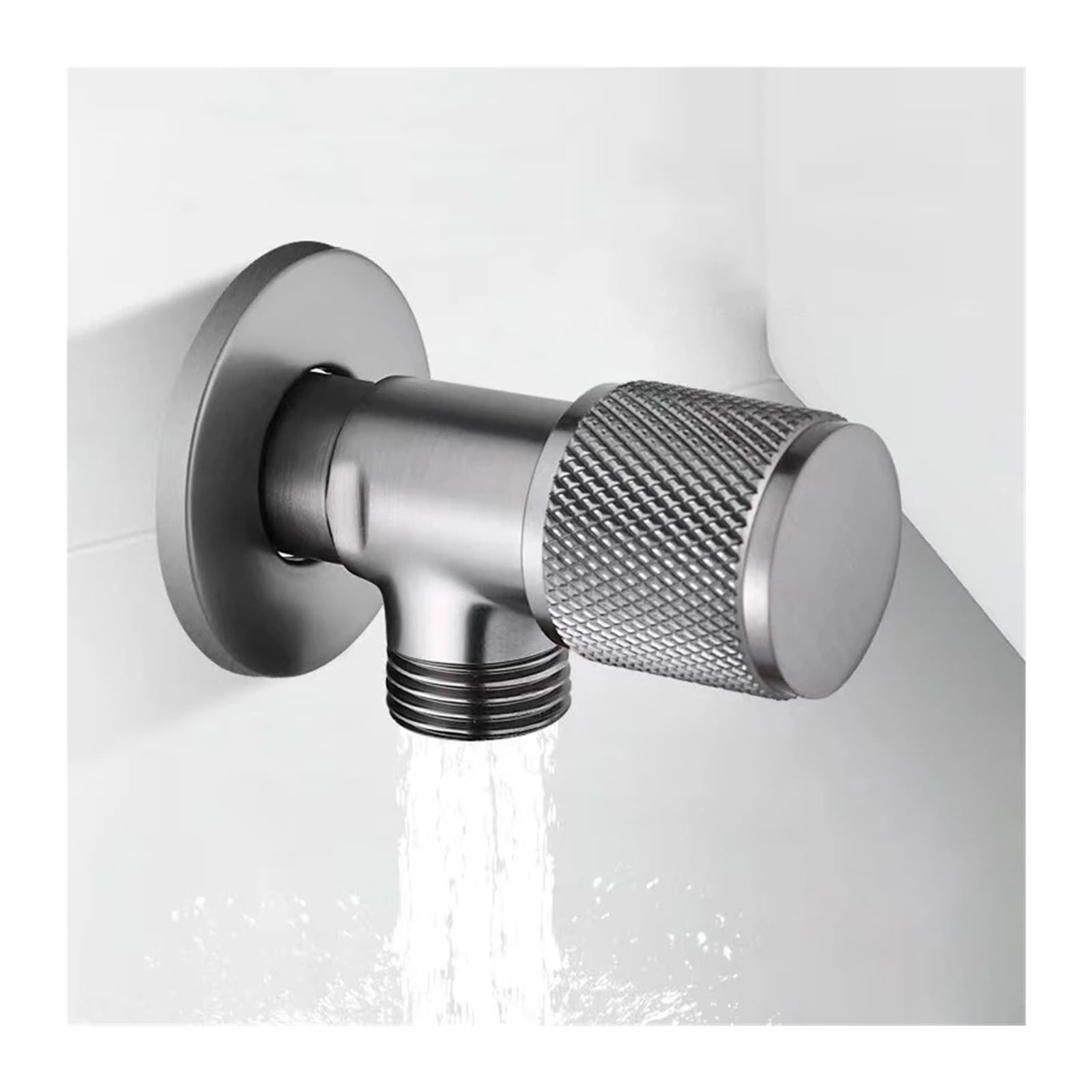 válvula de ángulo, 1 paquete de pistola válvula angular acero inoxidable gris, interruptor agua for inodoro, calentador, triangular con rosca(E)