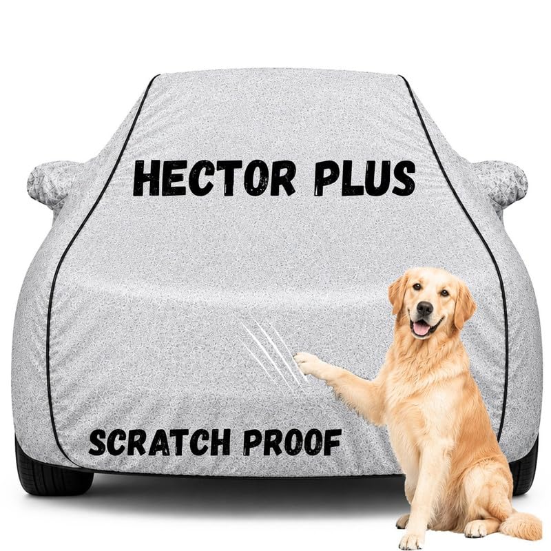 Image of Pure Fabric Silver 100% Waterproof Hector Plus Car Cover | Polyester Car Body Cover for Rain & Sun | UV Protection, Dustproof, Scratch Resistant, Windproof, Heat Resistant, Custom Fit