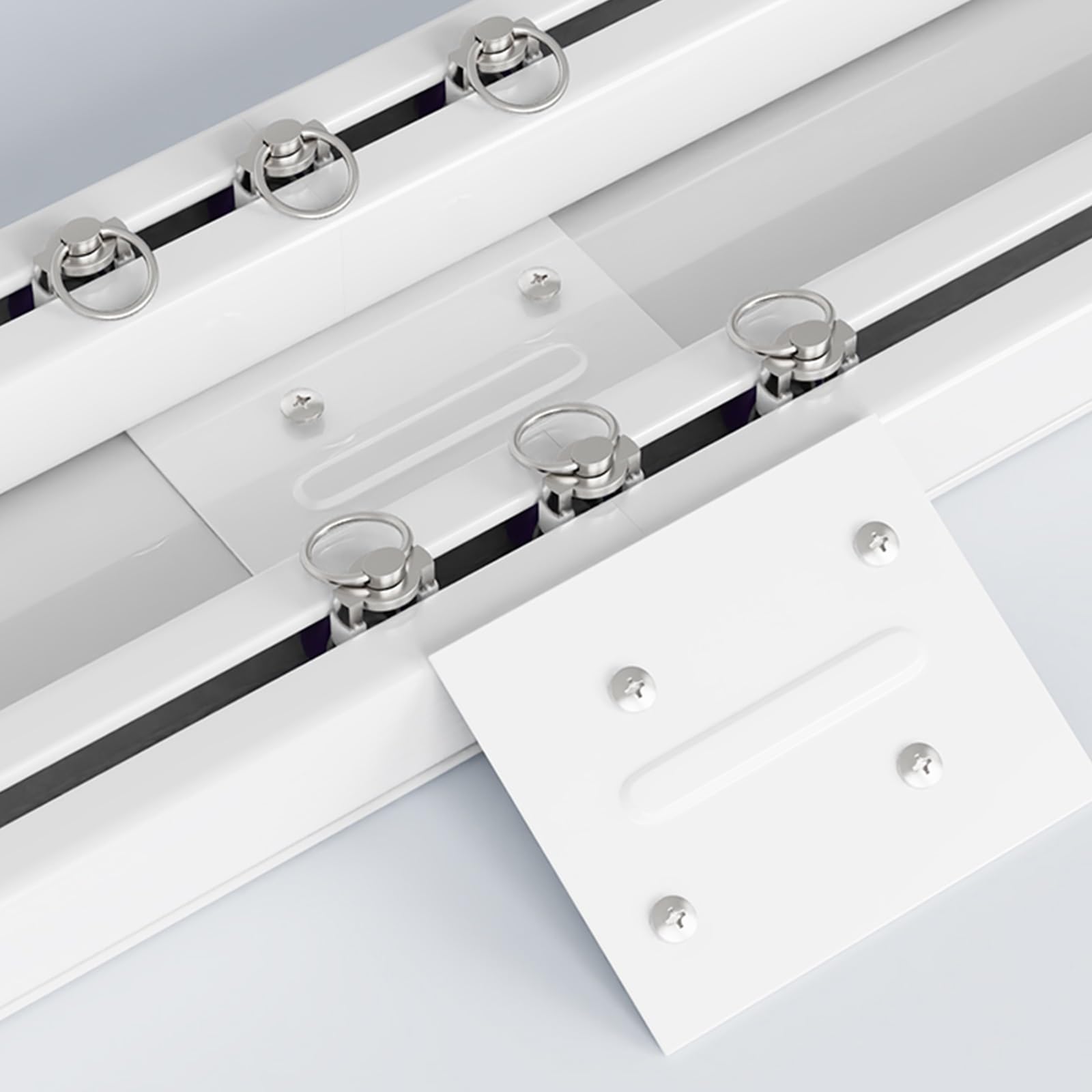 Aluminiowa podwójna zasłona do montażu sufitowego, 2,3 m, regulowana szyna do sypialni, okna, hotelu, idealna do zasłon sufitowych (zasłony i haczyki nie wchodzą w zakres dostawy)