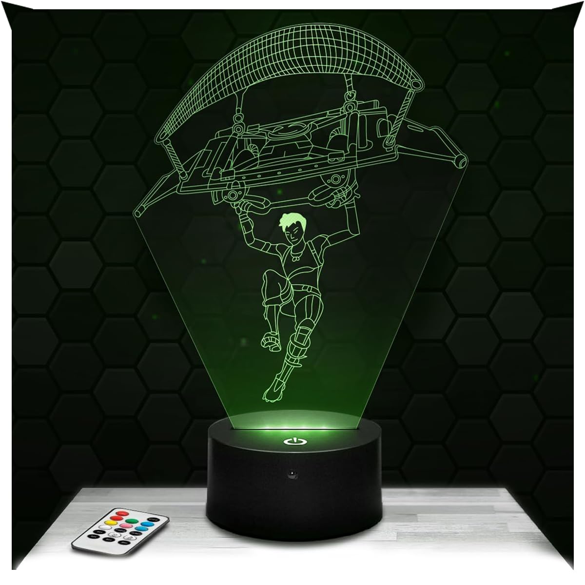Lampephoto.fr - Video Game Parachute 3D Lamp, Night Light 3D LED Illusion Lamp, Christmas Birthday Gift Idea for Boy and Girl Children's or Adult Bedroom Night Light, Gifts Merchandising