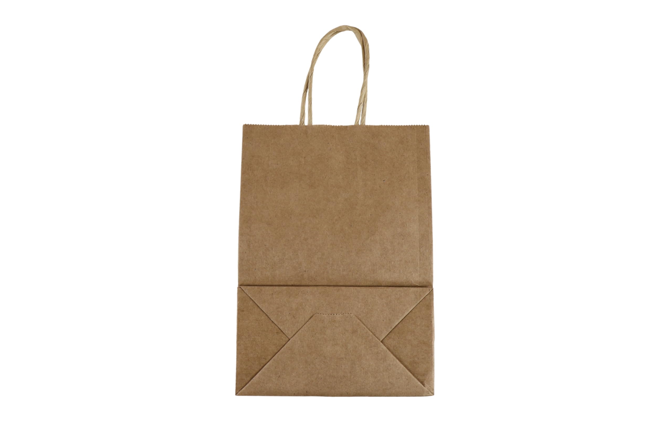 Lot de 1000 Sacs Kraft Épais 15 x 8 x 21 cm – Papier Kraft Naturel avec Poignées Torsadées – Pour Commerce et Restauration