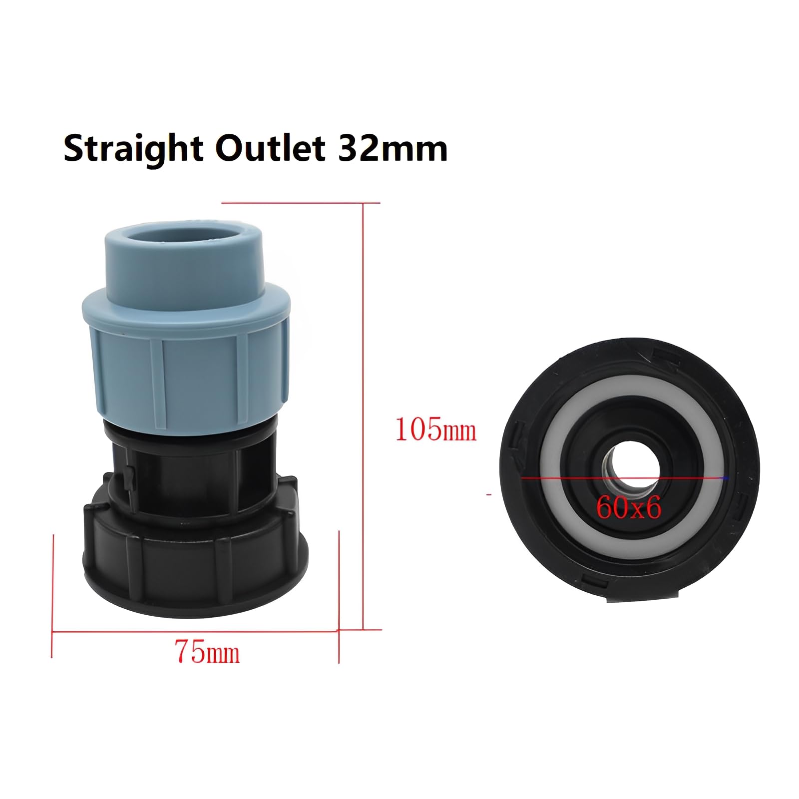 MiJunHD IBC Water Tank Pipe Straight Outlet 32mm Joints Garden Water Connectors Tank Adapter For Tank Elbow Outlet Watering Irrigation Adapter Tool - Image 2