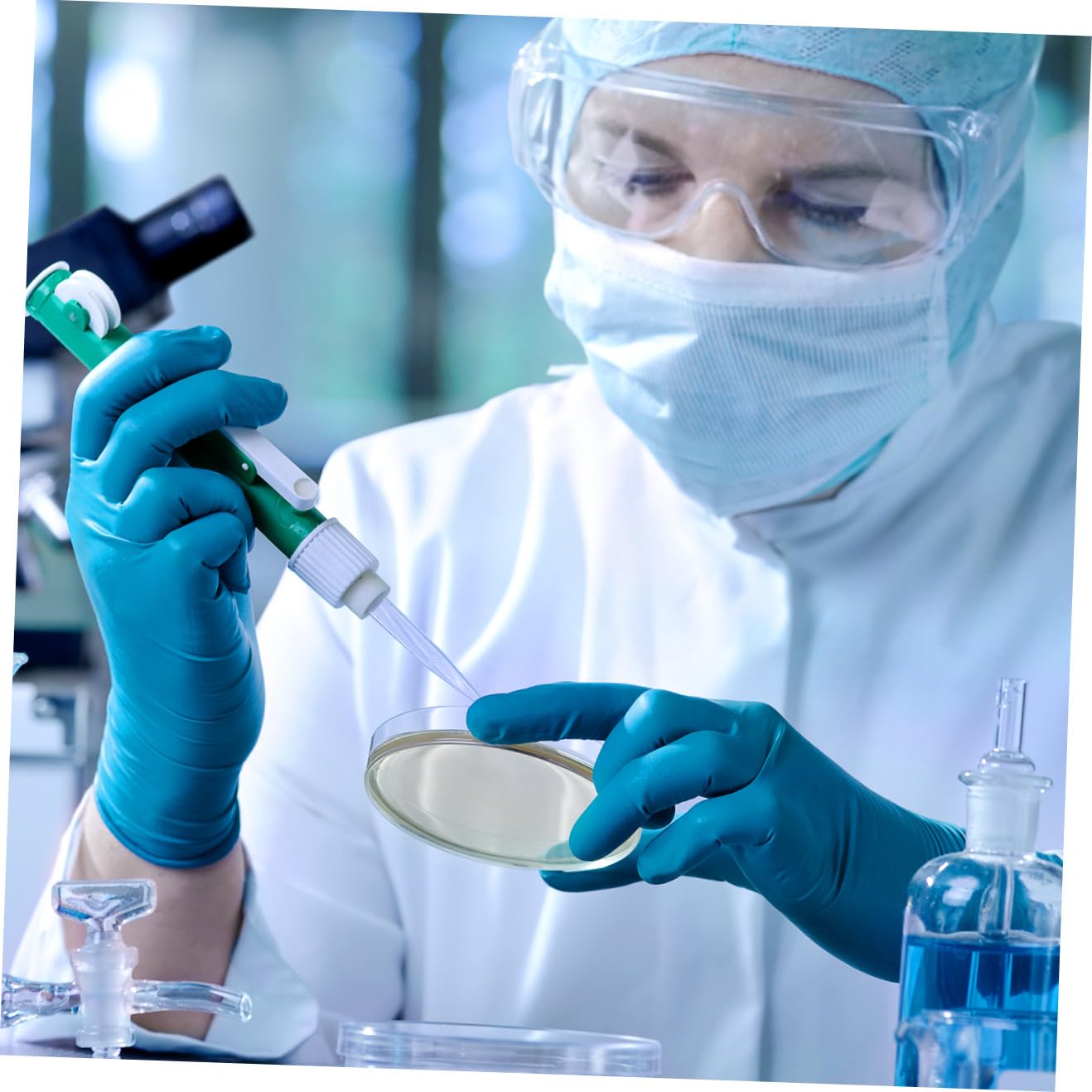 SHINEOFI 10 Placas de Petri con Agar Nutritivo de 7 Cm, con Agar Prevertido, Ideales para Proyectos Escolares, Investigación Y Experimentos Científicos.