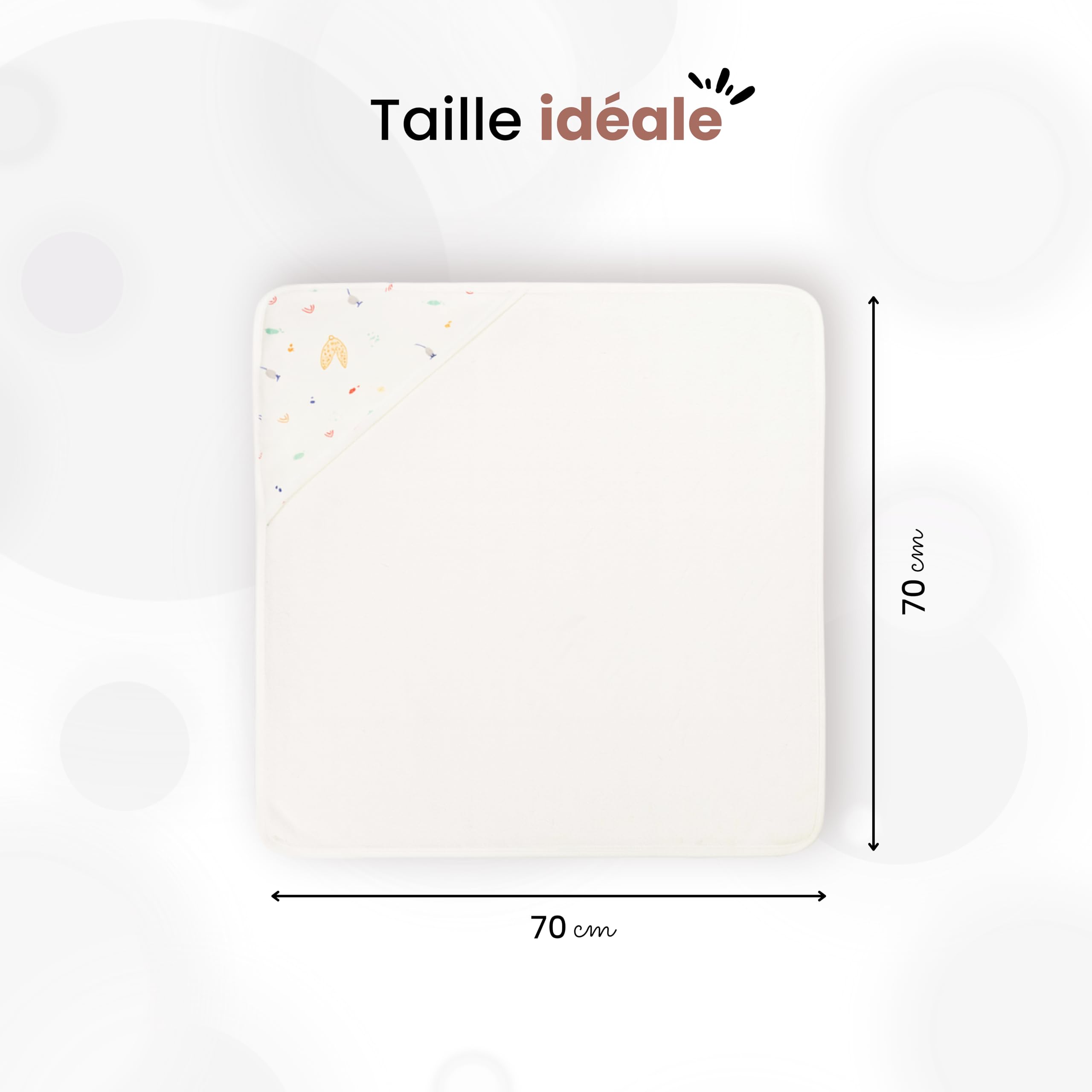Trois Kilos Sept - Set Bain Bébé Forêt - Cape à Capuche + Gant - 100% Coton Doux et Absorbant - Certifié Oeko-TEX® Standard 100 - Motif Forêt - 70x70 cm