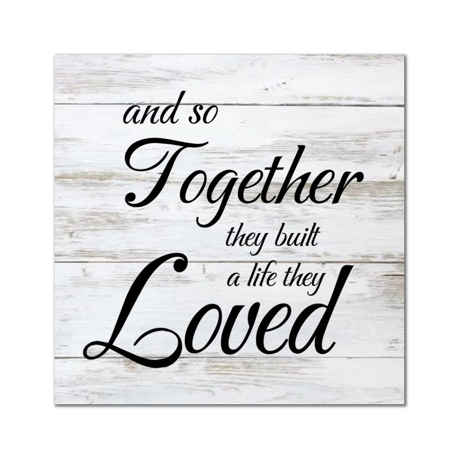 Plaque murale rétro en bois inspirante pour célébrer l'amour et la vie à la maison