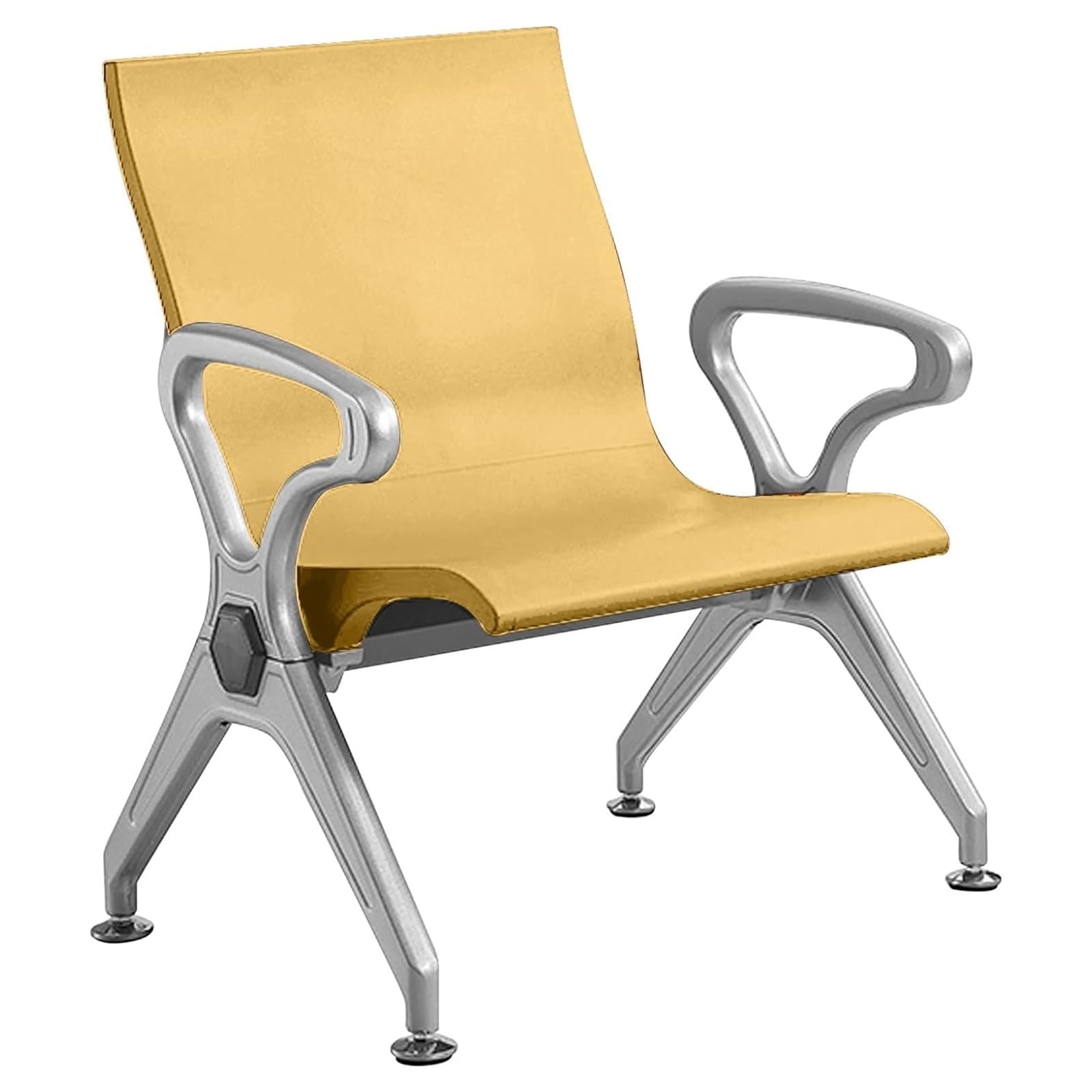 WDSOPK Yellow PU Office Reception Chairs with Armrest & Backrest - Comfortable Waiting Room Lobby Seating for Airport Bank - & Stylish