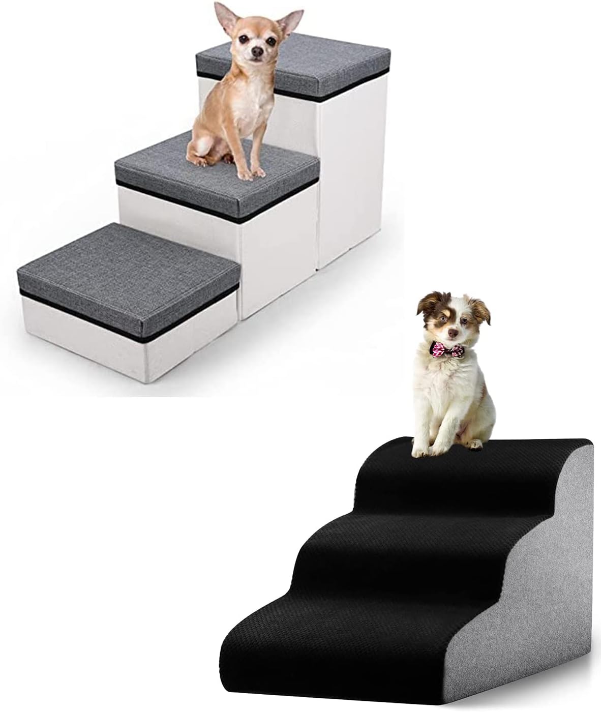 TNELTUEB Folding Pet Stairs & High Density Foam Dog Stairs