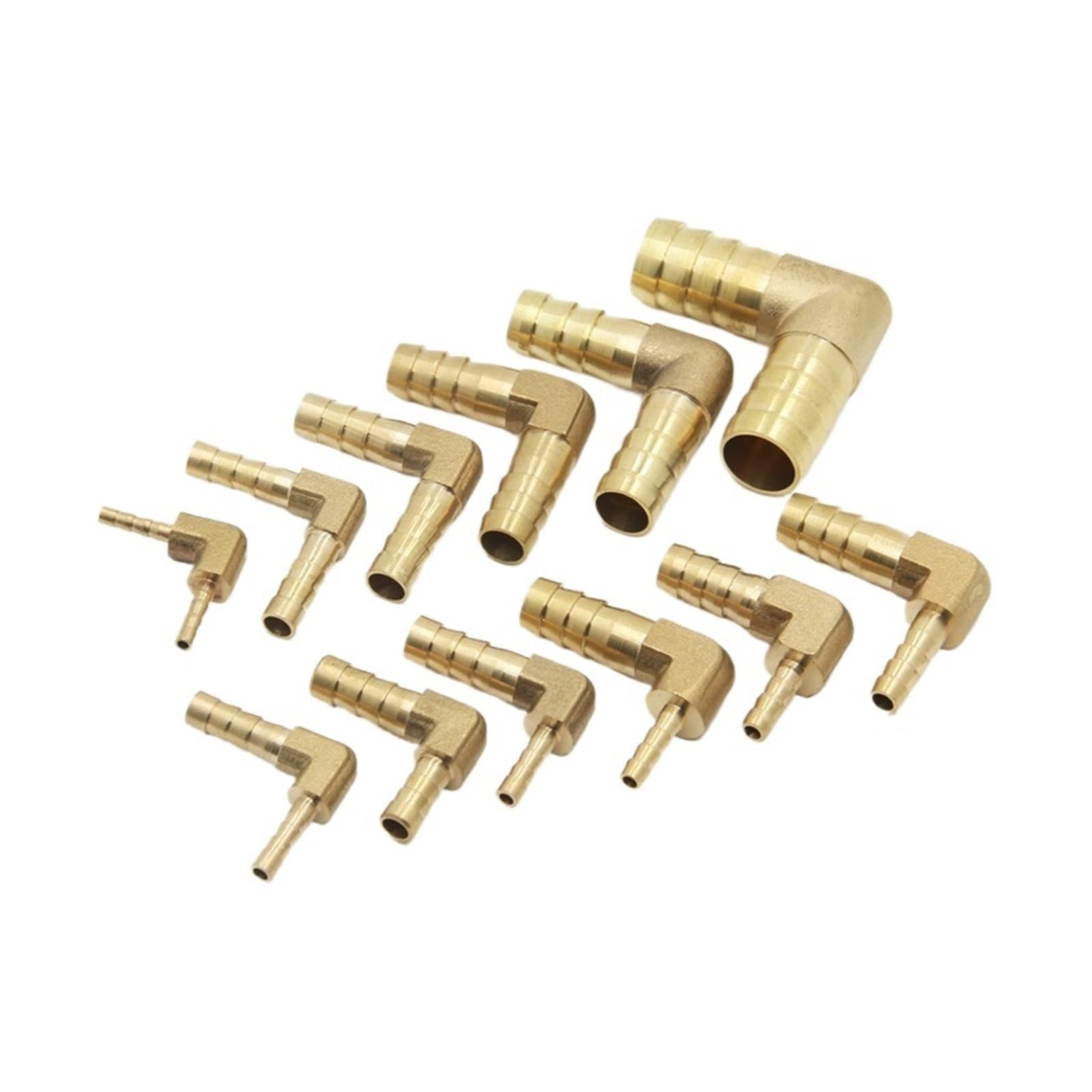5 szt. mosiężnych łączników rurowych z kolcami do węży miedzianych o średnicy 4 mm, 6, 8, 10, 12, 16 i 19(OD 12MM-8MM)
