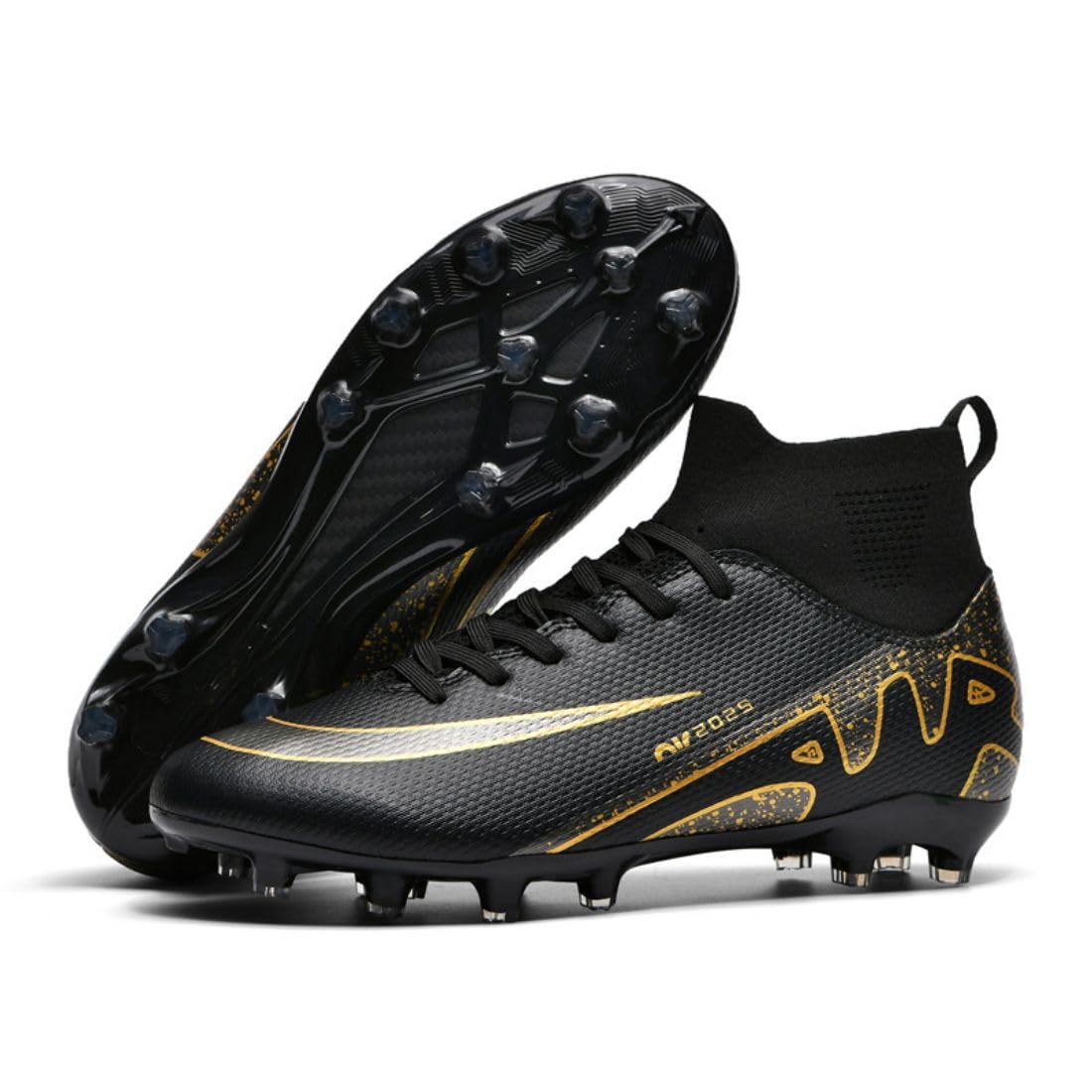 BINBINNIAOFootball Boots for Boys Football Boots Mens High Top Spike Microfibre Cleats Professional Football Boots