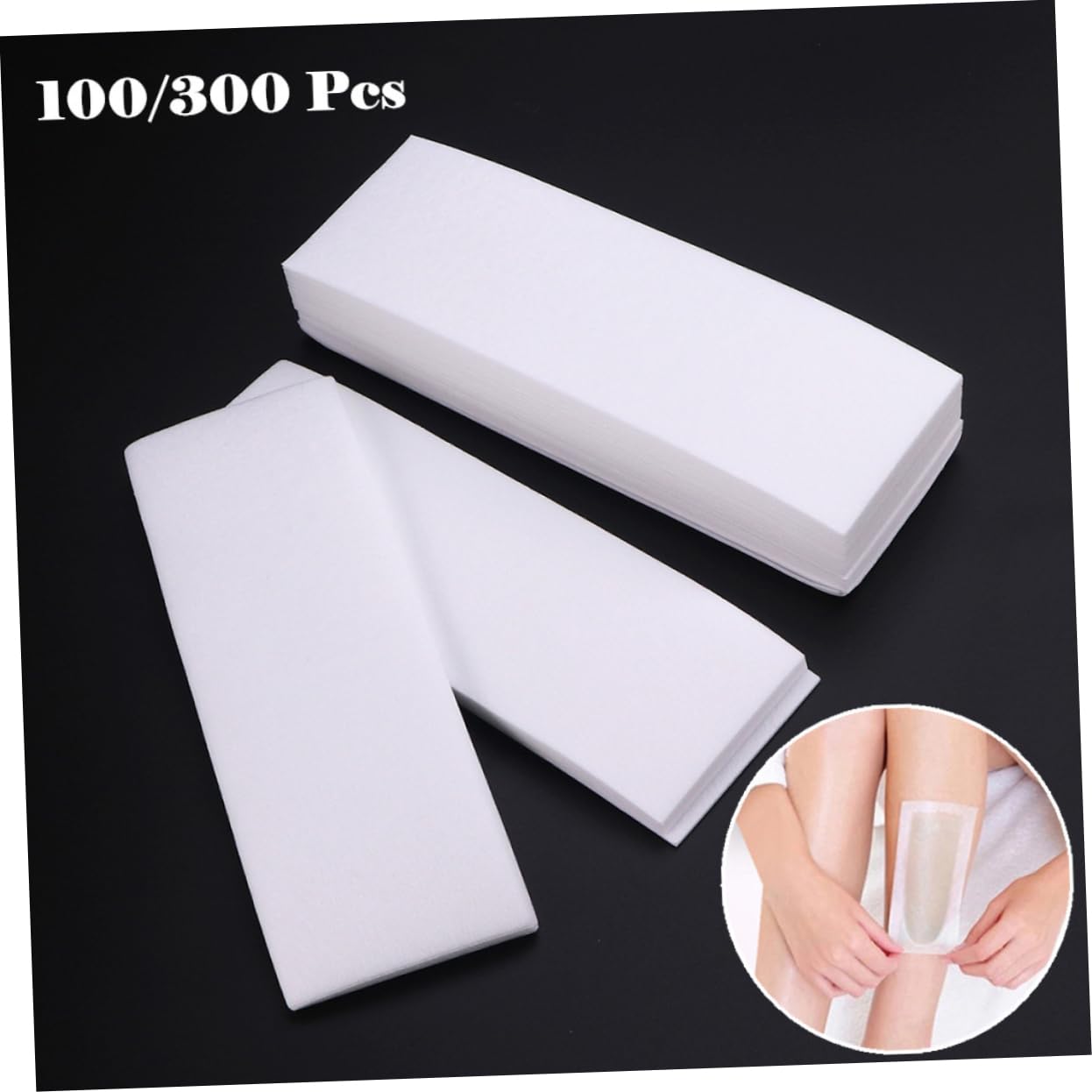 NOLITOY 100pcs Hair Removal Strips Paper Soft Flexible Thick Nonwoven for Salon Home Use