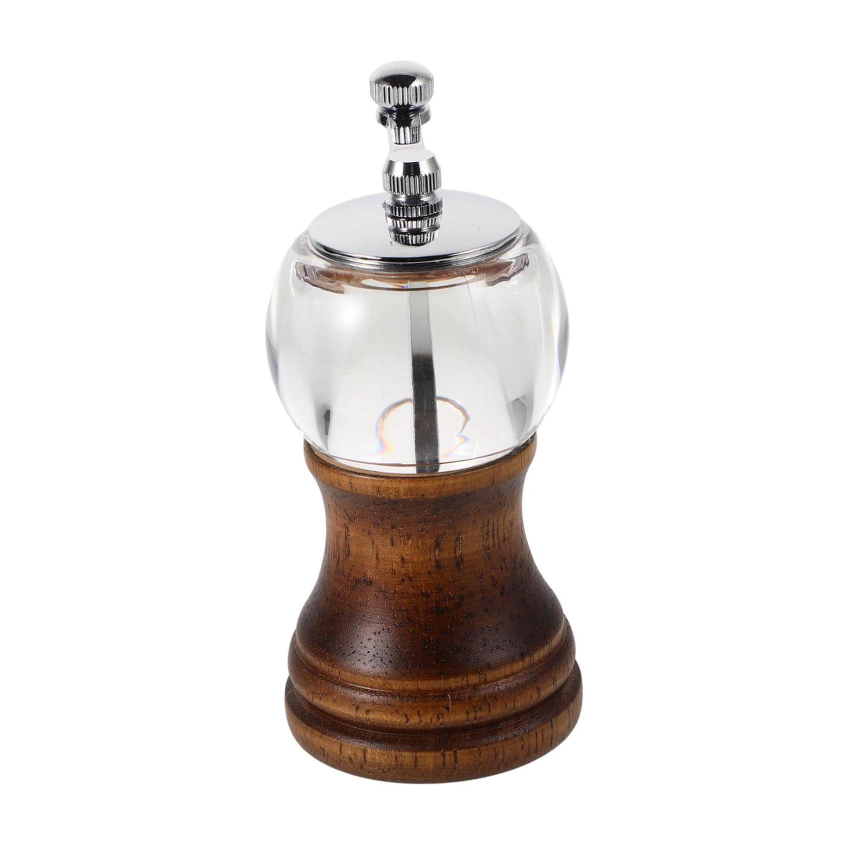 ibasenice Manual Pepper Mill Wooden Grain Mill Hand Crank Grinder for Kitchen Salt Pepper