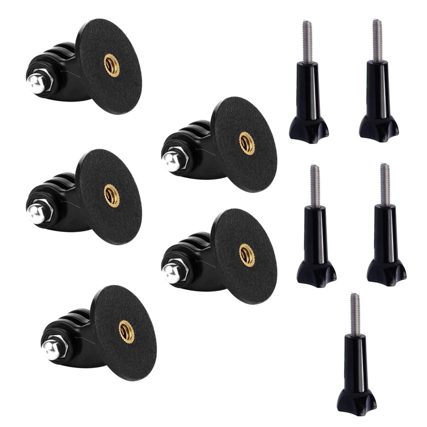 (5PCS) Tripod Mount Adapter Screw Mount, Compatible for Gopro Hero 10, 9, 8, 7, 6, 5, 4, Session, 3+, 3, 2, 1, Hero (2018), Fusion, DJI Osmo, Sjcam, Xiaoyi Action Cameras (Tripod Mount Adapter, Black)