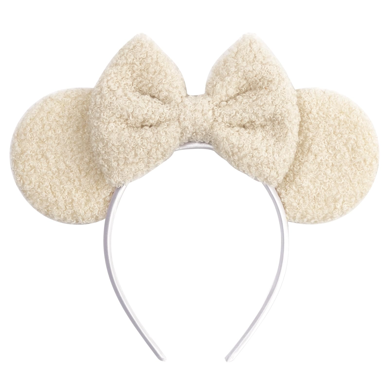 Batsysm Wool Mouse Ear Headband, Fluffy Hair Bow Hairband, Festival Party Decoration Fashion Headwear for Women Girls
