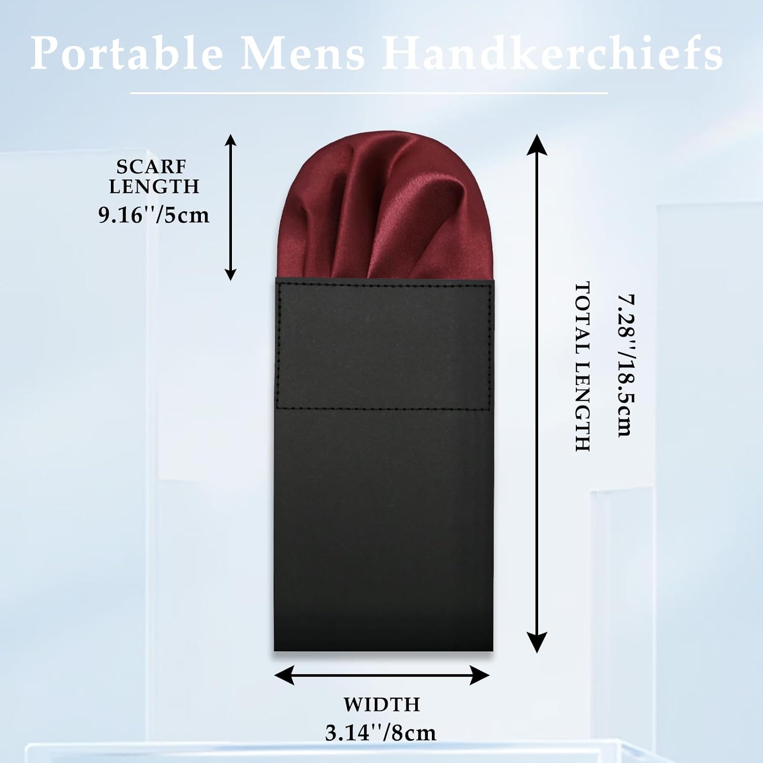 Pre-folded Pocket Squares for Men, Solid Color Mens Handkerchiefs for Suit, Weddings, Party, Daily Use