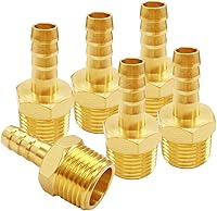 Vista 9 de 6 accesorios de púas de manguera de latón de 1/2 pulgada NPT macho a 1/2 pulgadas, conector adaptador de púas incluye 6 abrazaderas de acero