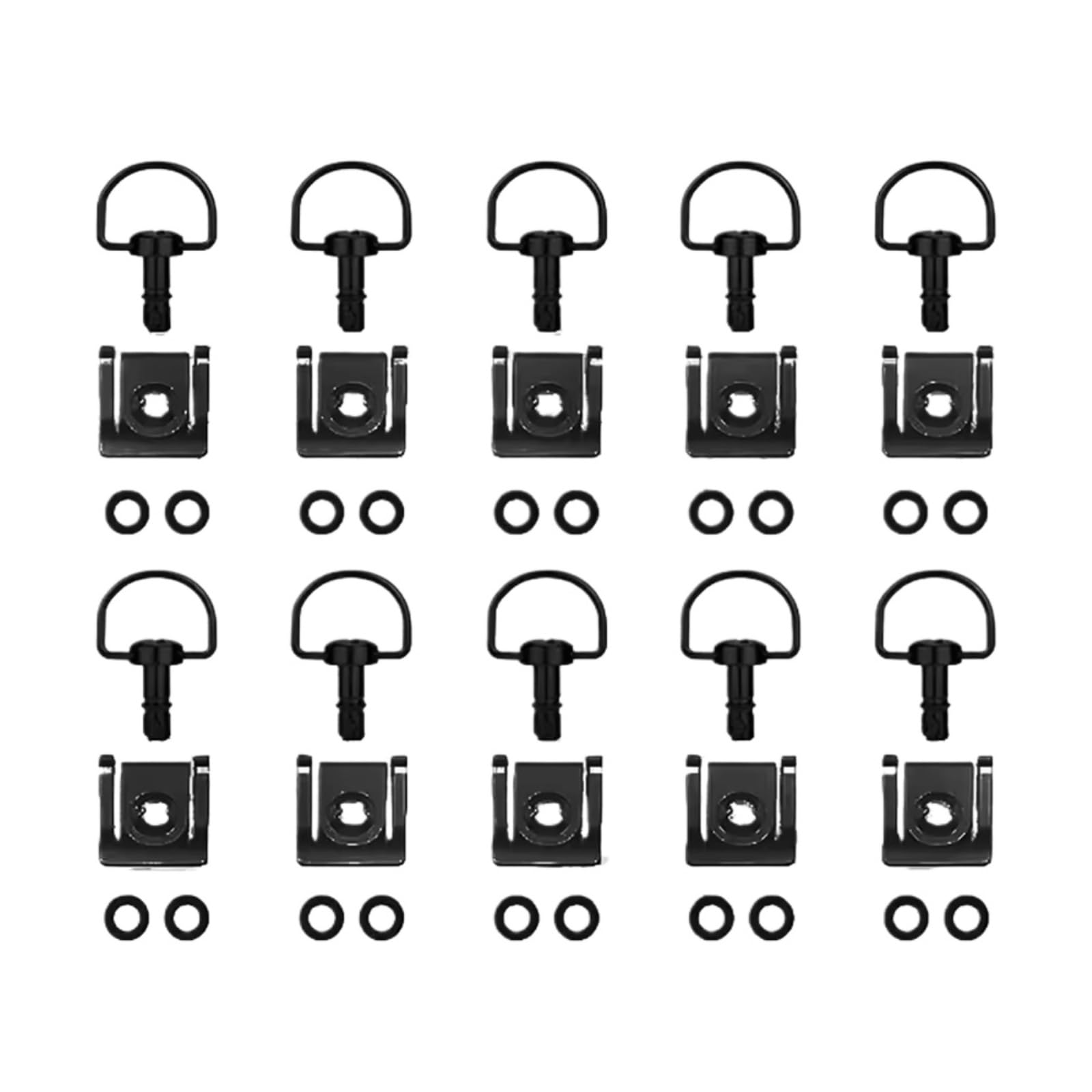 Viti a sgancio rapido da 17 mm Elementi di fissaggio con anello a D da 1/4 di pollice | Viti con anello a D a sgancio rapido da 1/4 di giro. for carene, fianchetti e carrozzerie di motociclette(Black 10pcs)
