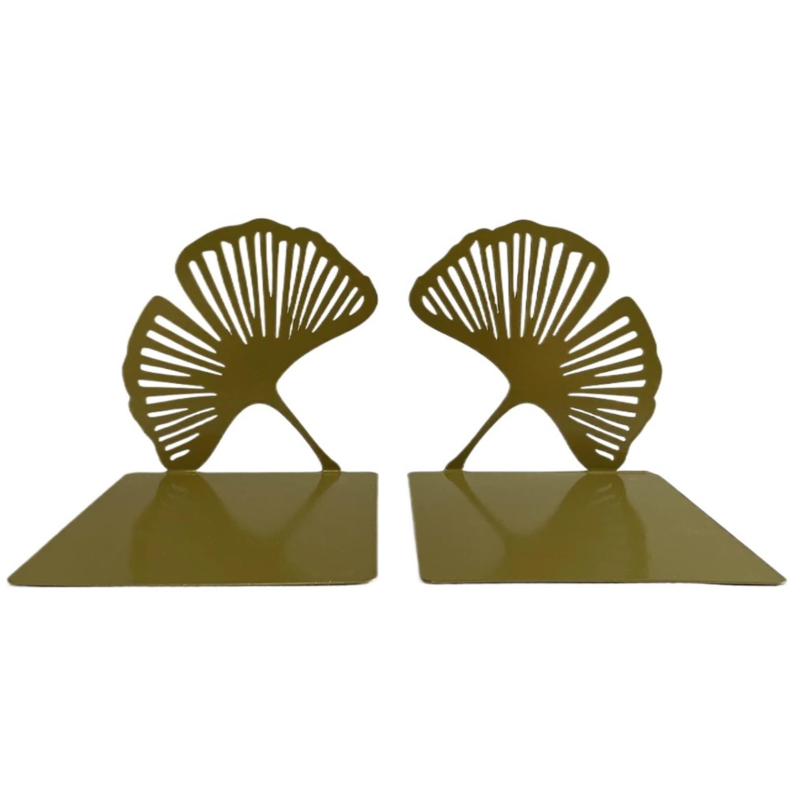 Bookends 2pcs Exquisite Yellow Ginkgo Book Ends Metal Bookend Office Desktop Home Bookshelf For Lovers Supplies Rack