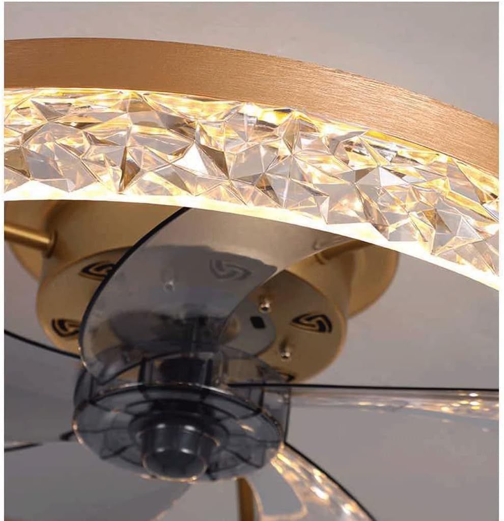 Ceiling Fan with LED Light and Remote Ceiling Lights Modern LED Lamp Bedroom Study Restaurant Decor Ceiling Lights (Colour: Black, Size: 16.5 x 50 cm) (Gold 16.5 x 50 cm)