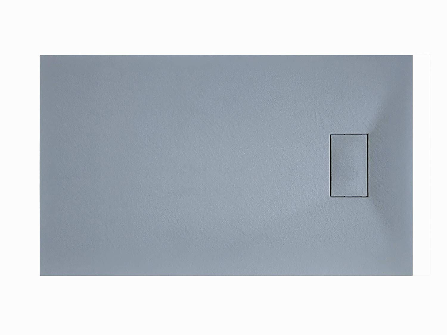 Piatto Doccia Spessore 2.6 Cm In Resina Effetto Pietra Stone Ardesia Antiscivolo Filopavimento Riducibile Indistruttibile Arredo Bagno Con Griglia Di Copertura 70 x 90 x 2.6 Cm Grigio