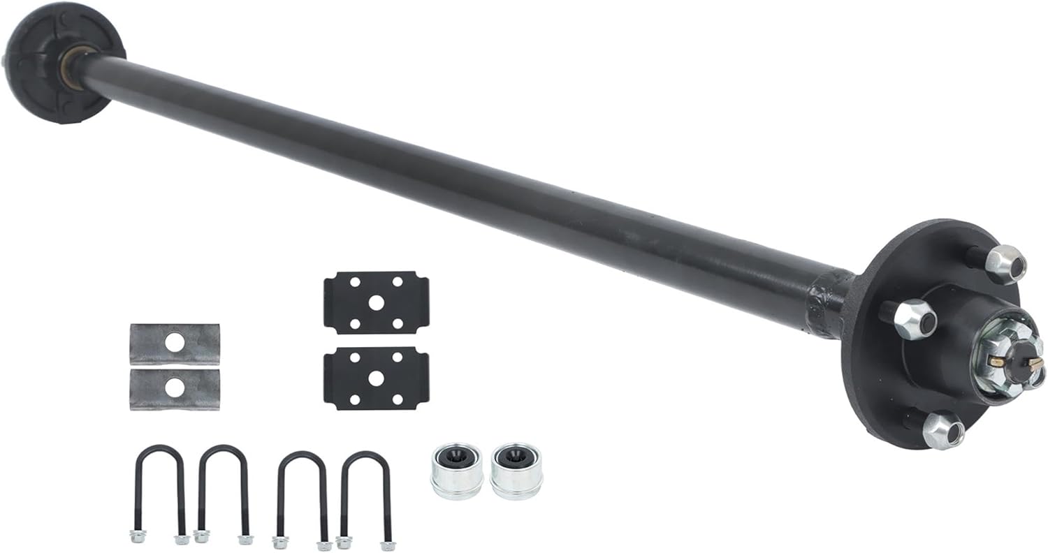 Trailer Axle 2000 lbs Axle Beam 4 Lug Trailer Axle 56.5 inch Hub Face 46.5 inch Spring Center