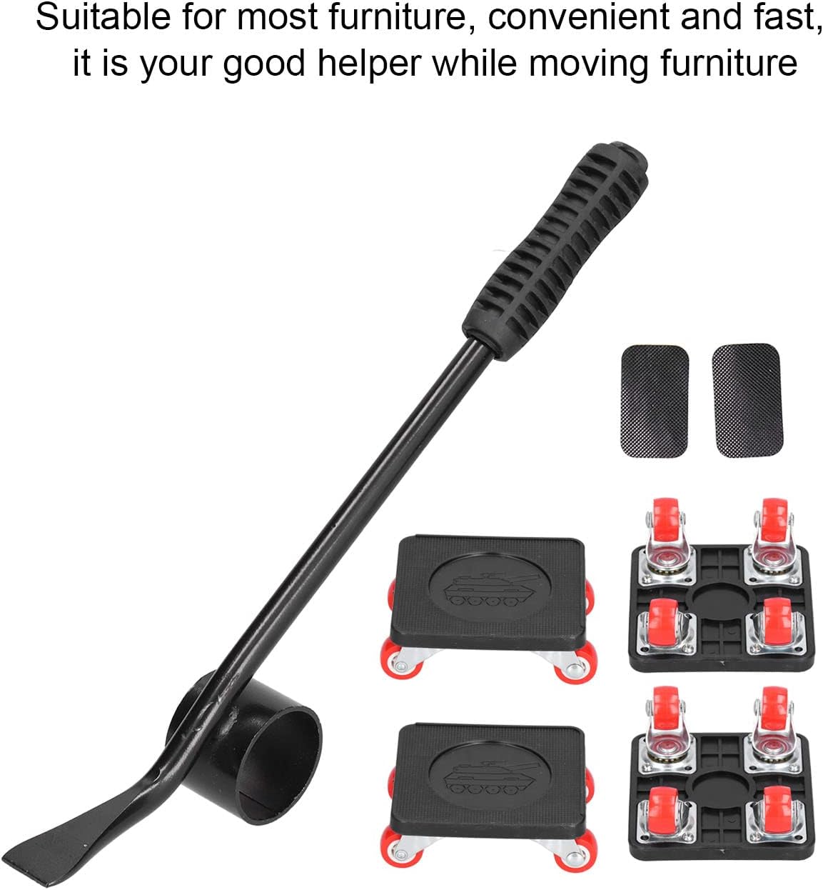 Furniture Mover & Lifter Kit, with 4 Sliders,4 Wheel Furniture Dolly Easy Moving System for Bulky & Heavy Loads 1700 Lbs Capacity, with Anti Slip Rubber