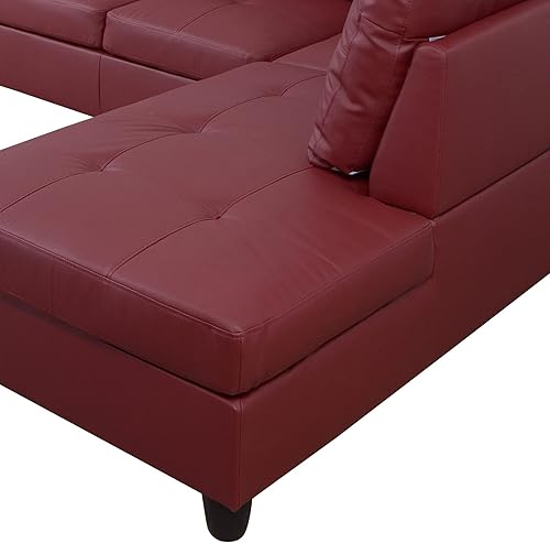 Miniatura 5 de Moderno sofá seccional de cuero en forma de L (marrón, frente a la derecha)