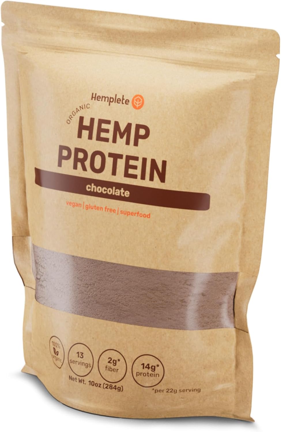 Hemp Vegan Protein Powder for Heart and Brain Health, Easy to Digest Chocolate Powder Drink with Plant Protein for Muscle Building and Recovery, 9 Essential Amino Acids (Chocolate, 10 ounces)