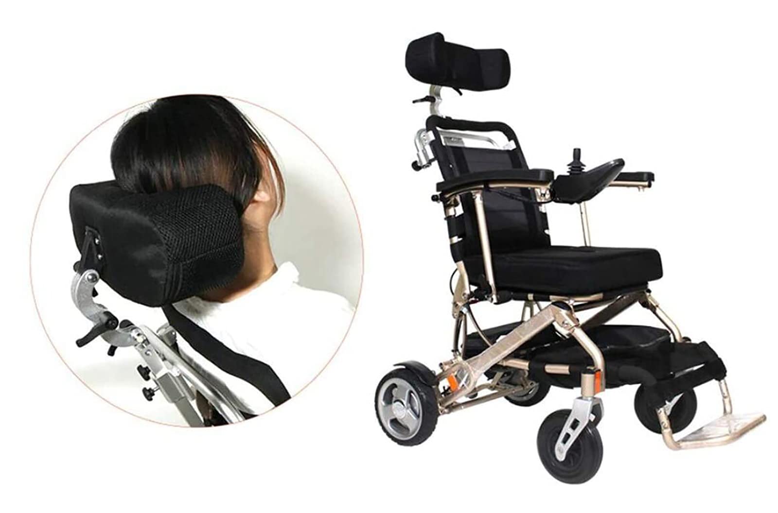 Universal Reposacabezas para Silla De Ruedas Acolchado Ajustable y portátil para Adultos Cojín para Silla de Ruedas de Viaje Accesorios universales