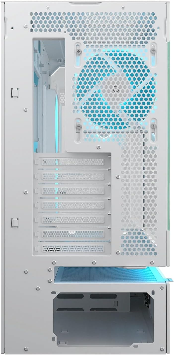COUGAR CFV235 MidTower ATX, CEB Case,430mm GPU Supported, Pre-Installed ARGB PWM Fans 120mmx4, 270° Airflow Access, Dust Filter, Dual Magnetic Filtration, Cable Management (White, CFV235 Vision)