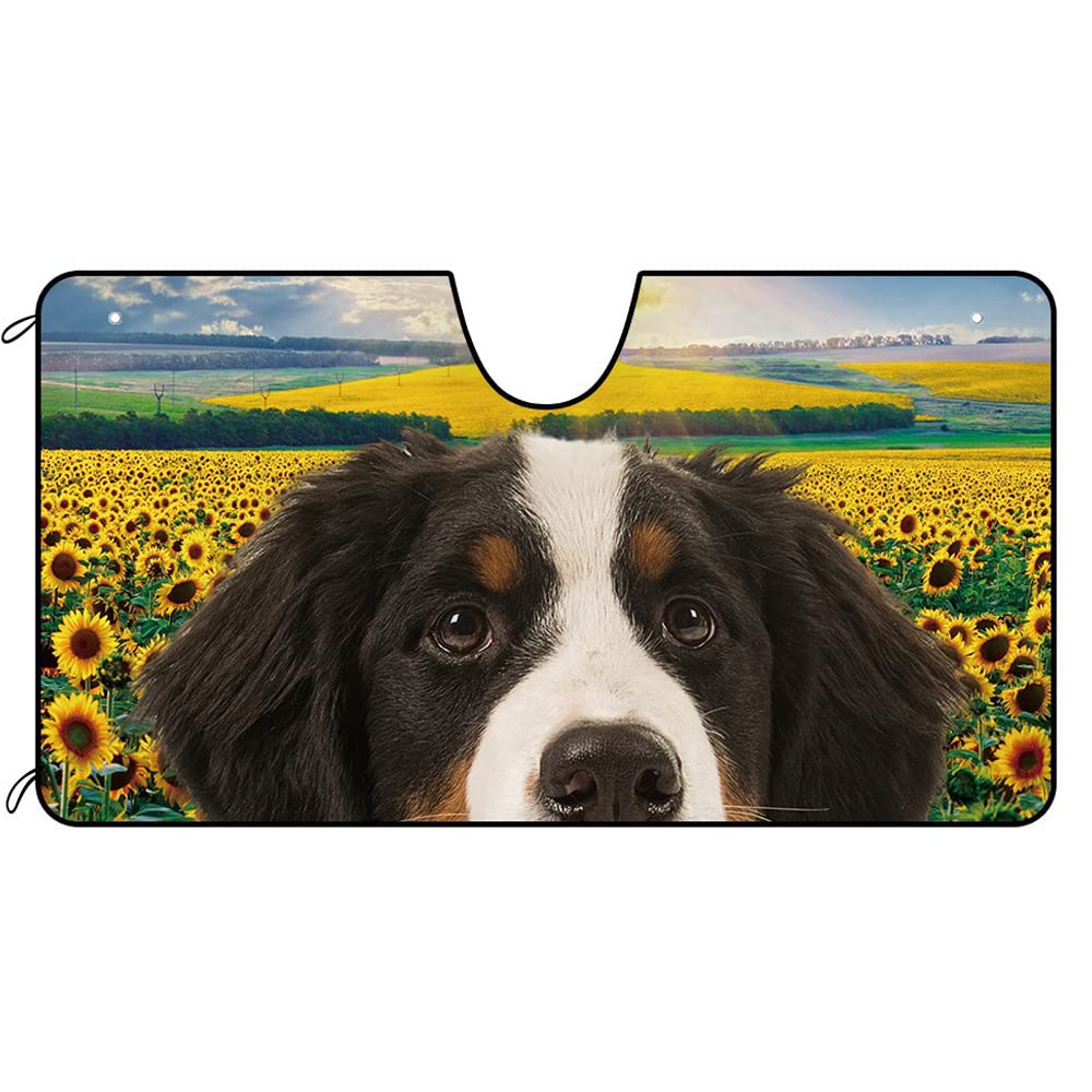 Protector Solar para Parabrisas con perro de Montaña Bernés para tus viajes estivales 2