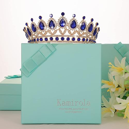 Miniatura 6 de Kamirola Tiaras - Corona de princesa para mujeres y niñas, diademas de cristal para novia, princesa para boda y fiesta (TR21)