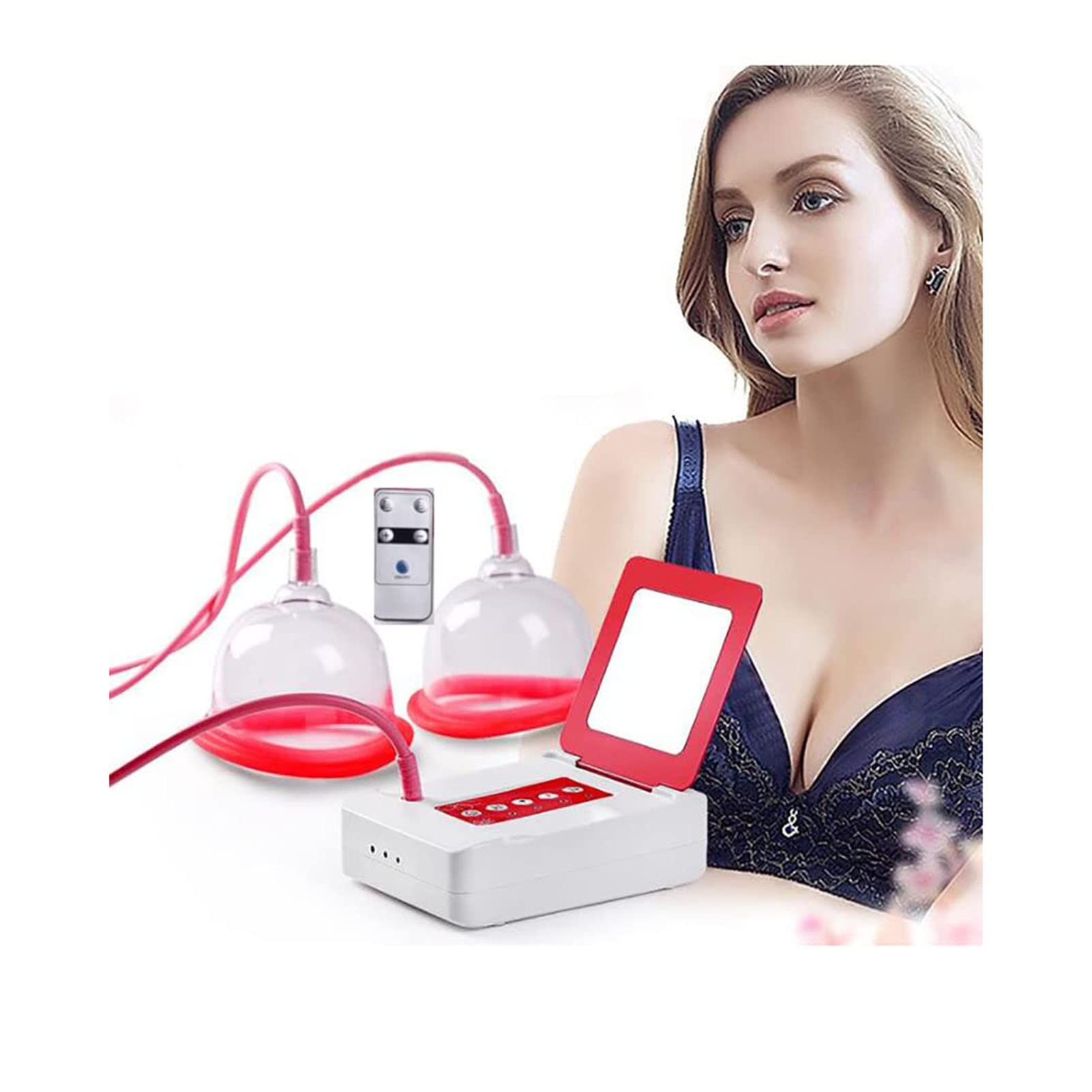 GNbow Multifunctional Electric Breast Massager, Powerful Vacuum Enlargement Machine Electric Massager with Double Cup, Anti-Sagging Firming Breast Blood Circulation