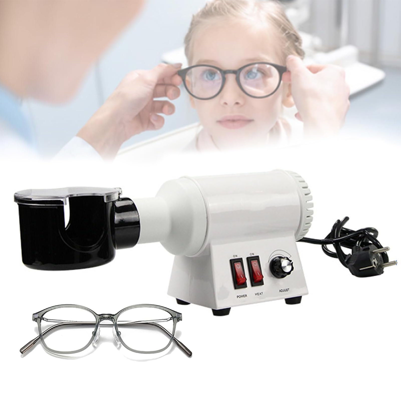 Réchauffeur de monture de lunettes pour redresser le plastique rigide sans traces