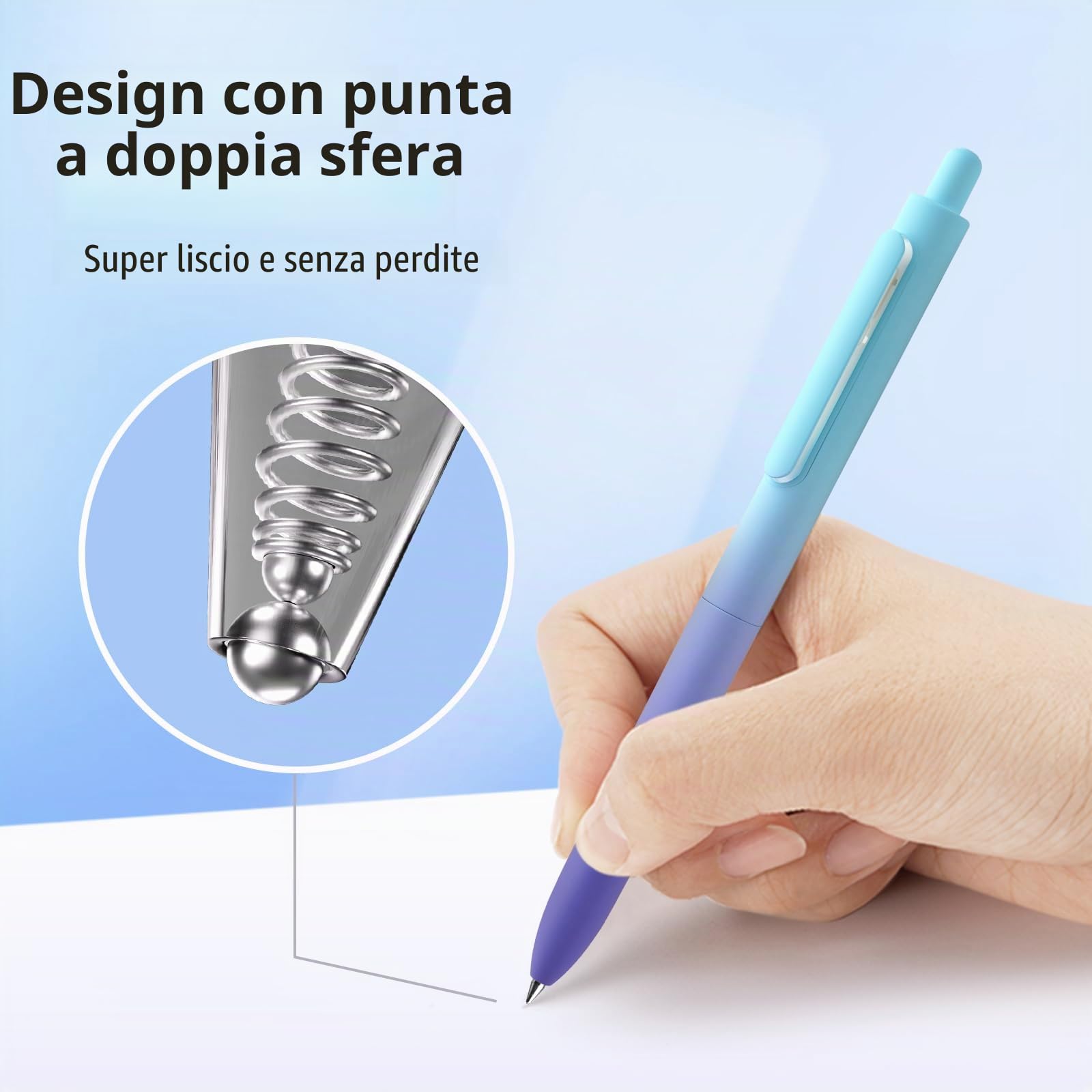 WRITECH Penne gel a punta fine: inchiostro nero retrattile da 0,5 mm, 6 ct, ad asciugatura rapida