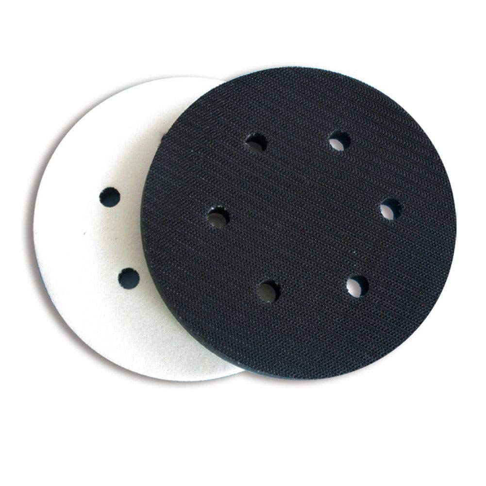 Almohadilla de interfaz blanda de 6"y 6 agujeros de 150 mm Almohadilla de disco de espuma suave con gancho y bucle Para amortiguar y proteger el disco de lijado (paquete de 5)