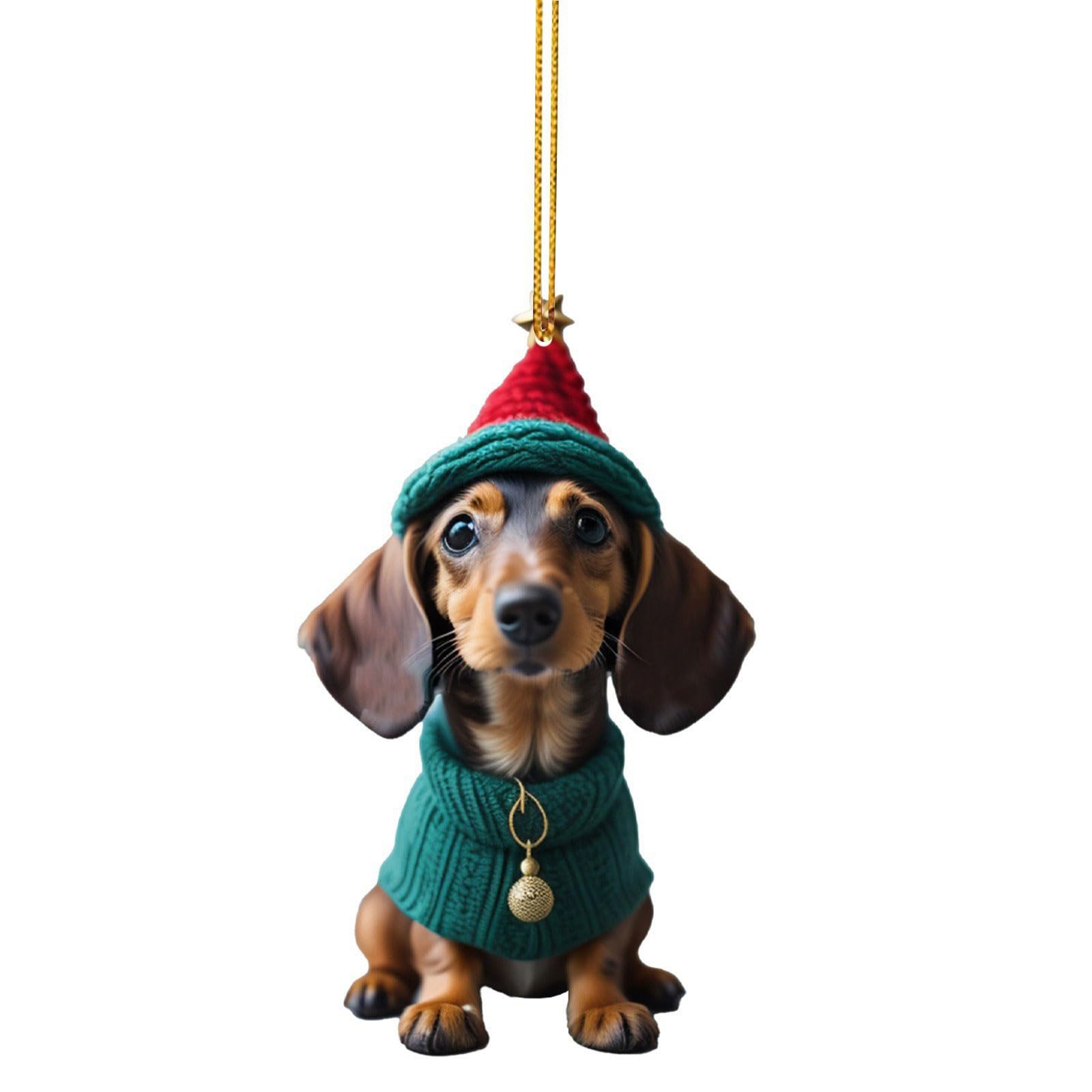 KAQNTUD Dachshund Christmas Ornaments 2024 - Funny Dog Tree Gift Idea For Dog Lovers Christmas Decoration Dachshund Acrylic Tree Decoration