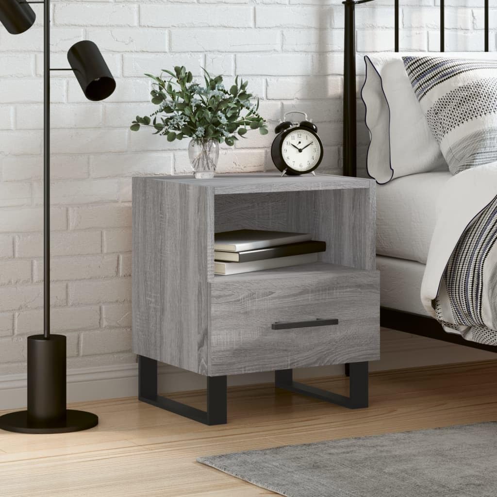 Table de chevet gris Sonoma idéale pour créer une chambre moderne