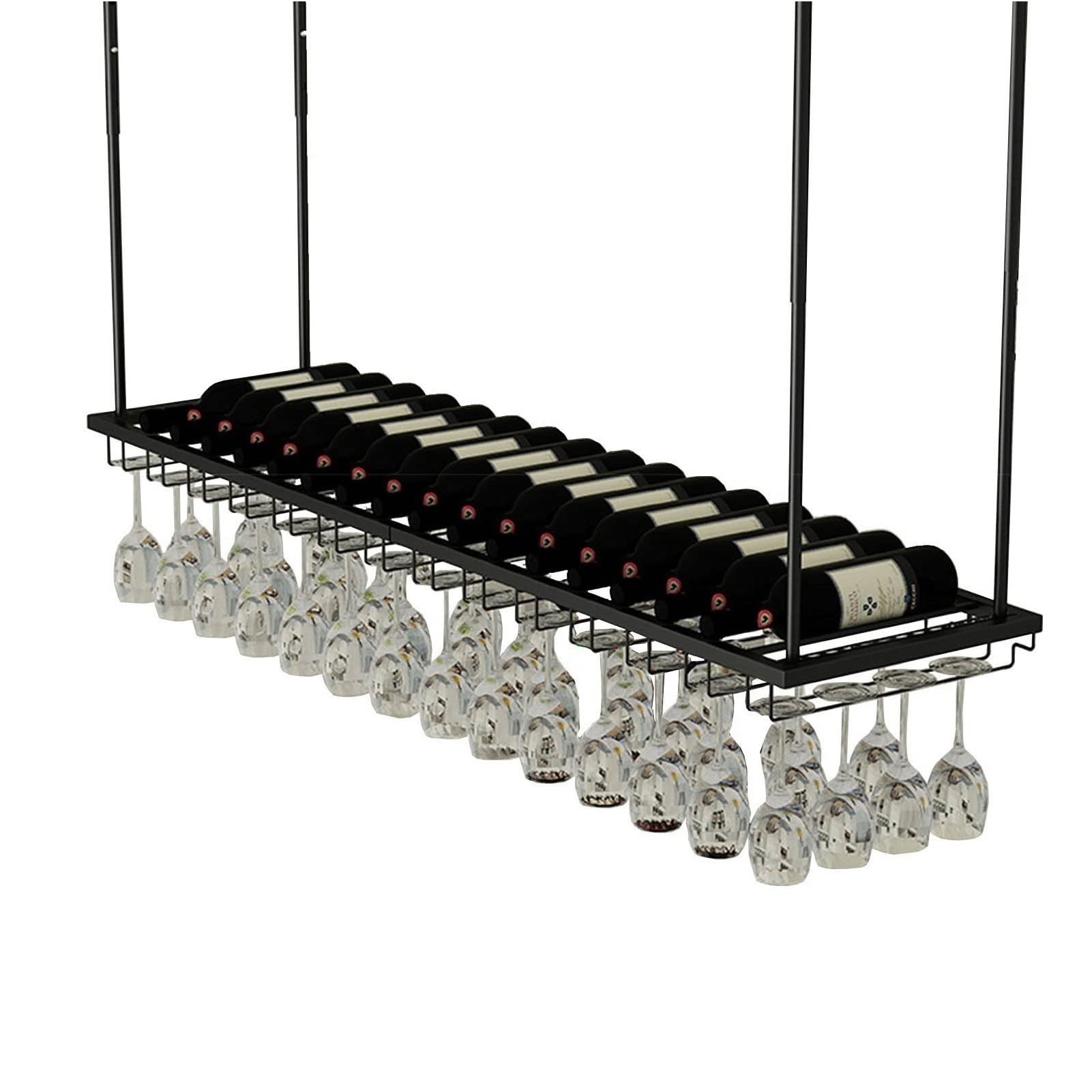 Support de tasses à vin inversé au plafond au design suspendu en métal durable