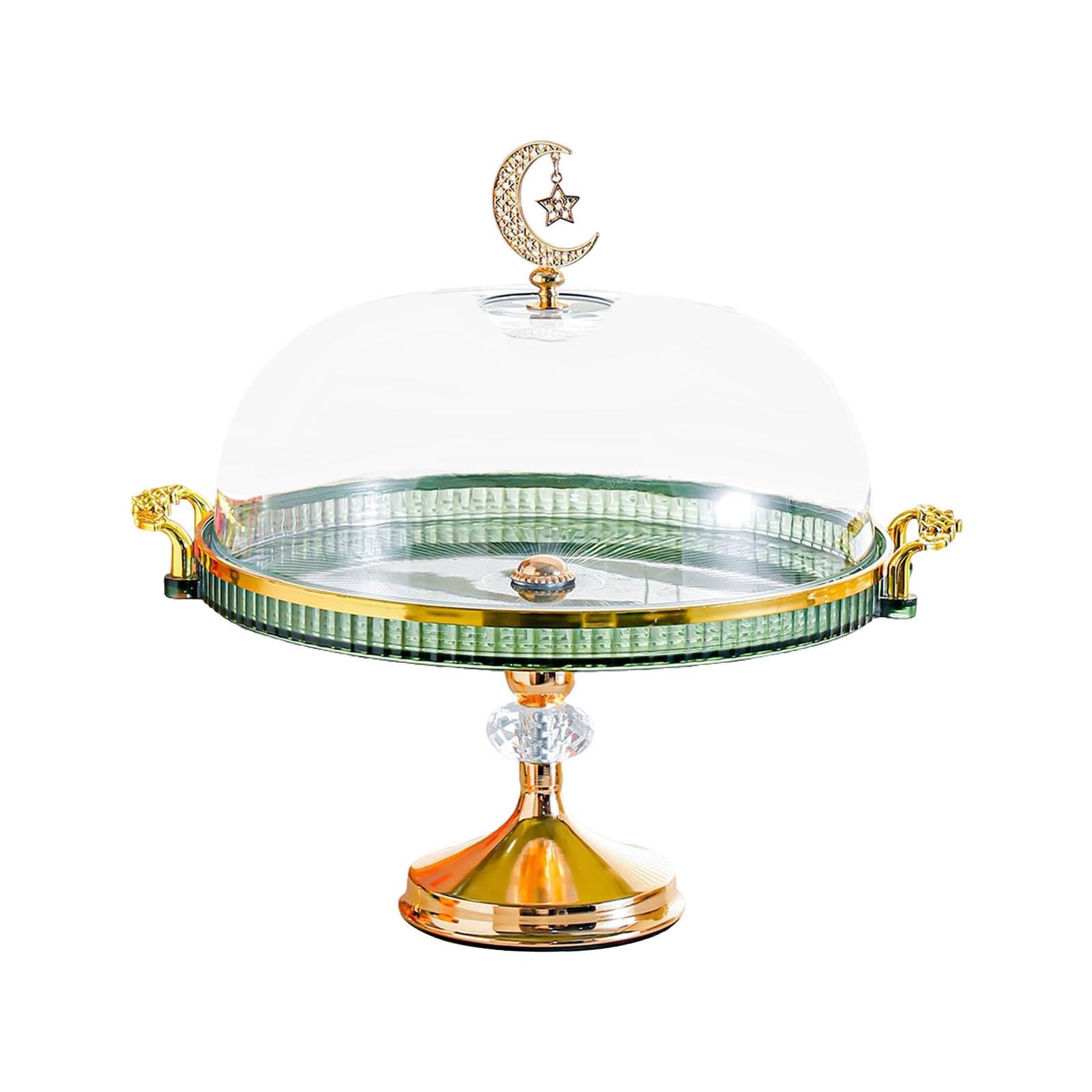 Présentoir à Gâteaux avec Couvercle, Support à Gâteaux, Cloche à Gâteaux, Plat de Service En PP Facile D'entretien avec Une Poignée Luxueuse pour, Vert