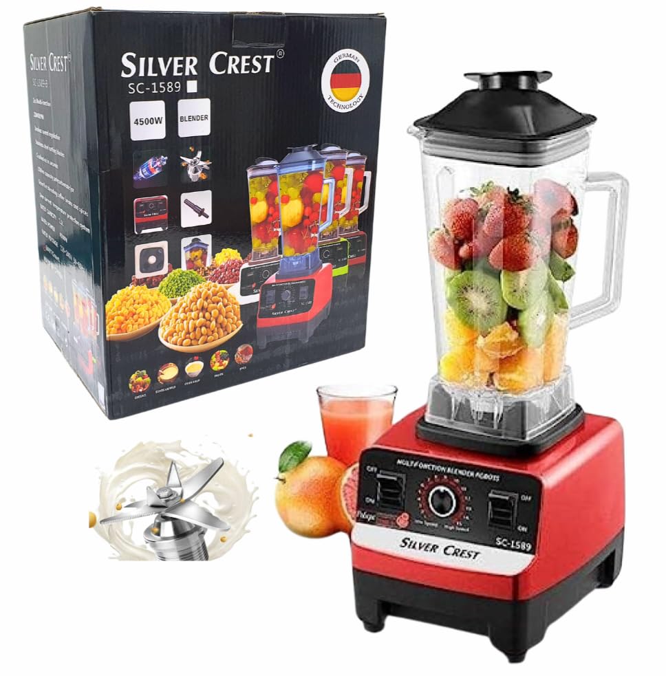 4500W Heavy Duty Commercial Grade Blender- Powerful Professional Appliance for Smoothies, Soups, and More (Single Jar)