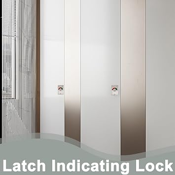 Latch Indicating Lock, Easy to Install and Use Bathroom Door Locks Toilet Door Locks with Screws, Durable Lock for Bathroom Doors Suitable for Bathrooms Toilets Shower Rooms