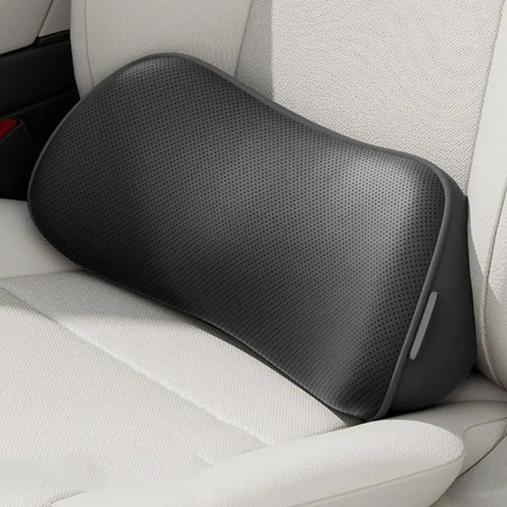Cojín ergonómico para coche de fibra sintética para viajes largos (negro)