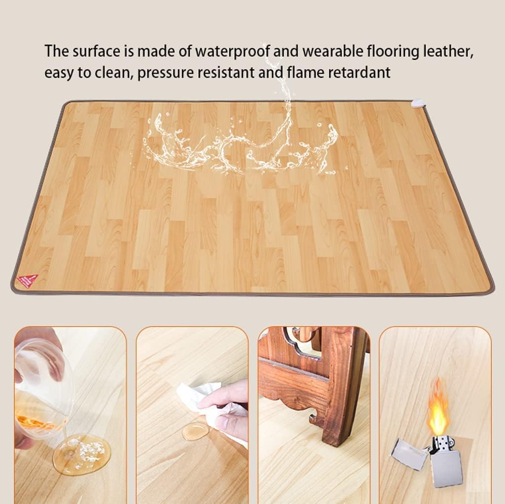 Heated Floor Mat Energy Saving Heated Area Rug Adjustable Electric Heated Floor Vintage Rustic Heated Carpet for Living Room