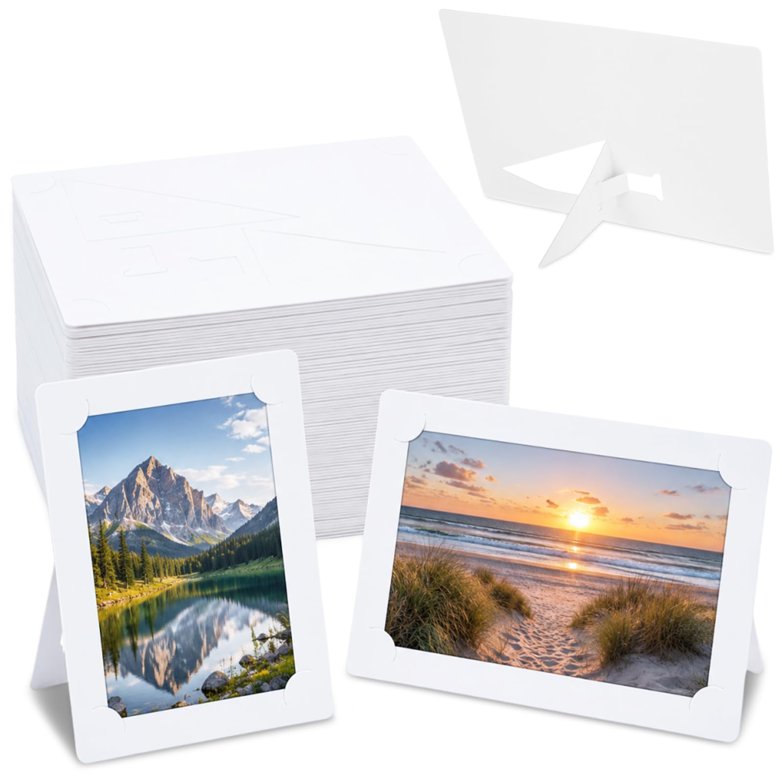 50 marcos de fotos de papel de cartulina blanca de 4 x 6 pulgadas con