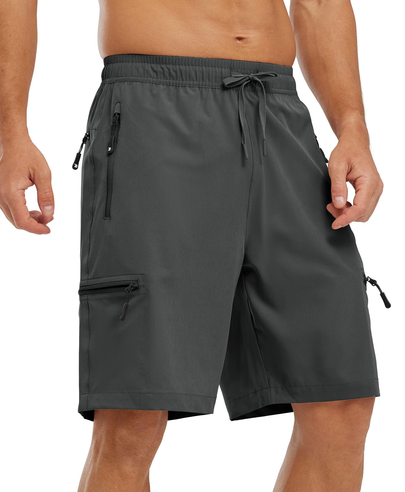 YSENTO Herren Kurze Wanderhose Leichte Sommer Kurze Outdoor Cargohose Schnelltrocknend Kurze Trekkinghose Sporthose mit Reißverschlusstaschen