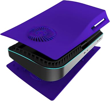 フェイスプレートカバーシェル 冷却ベント付き PS5 Disc Edition コンソール フェイスプレート プレイステーション 5 アクセサリー 保護交換用パネル 銀河系パープル