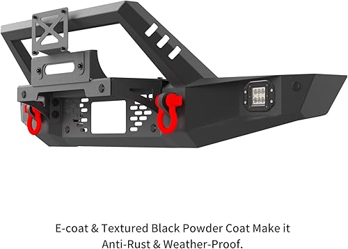 Miniatura 5 de CLAMBER Parachoques delantero todoterreno para Ford BRONCO 2021-2023, parachoques delantero de ancho medio resistente con placa de cabrestante,