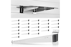 Therwen Chrome Slatwall Knife Shelf Bracket (12 in, 24 Pack)